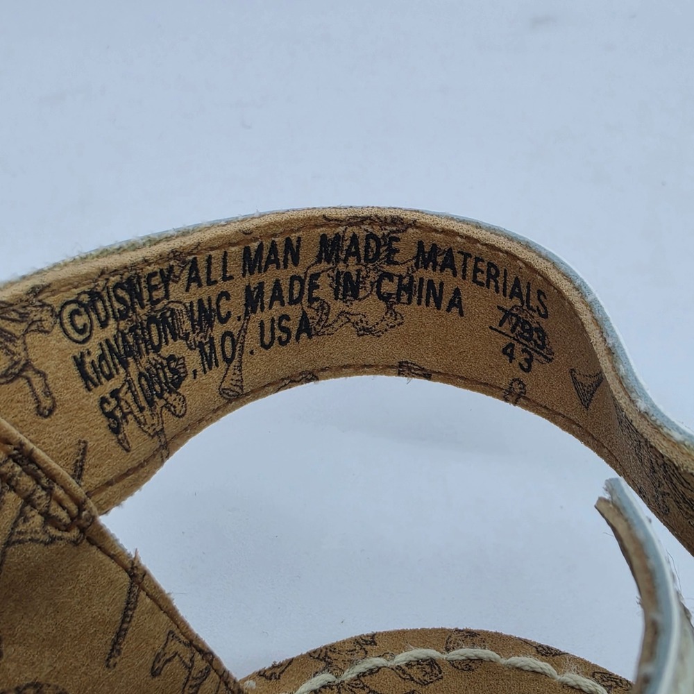 Vintage Disney Hunchback of Notre Dame Sun Moon Sandals Kids Size 12 White 90s - Picture 2 of 11